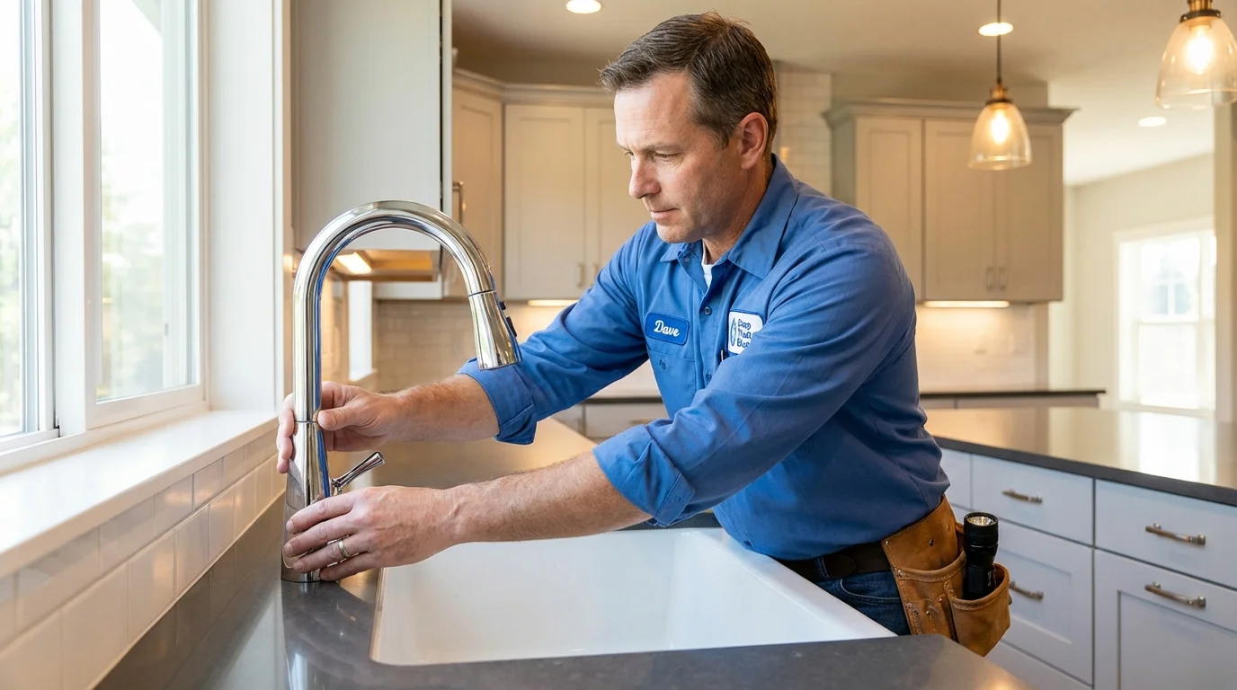 Kitchen faucet installation by Johns Plumbing LLC in New Madrid